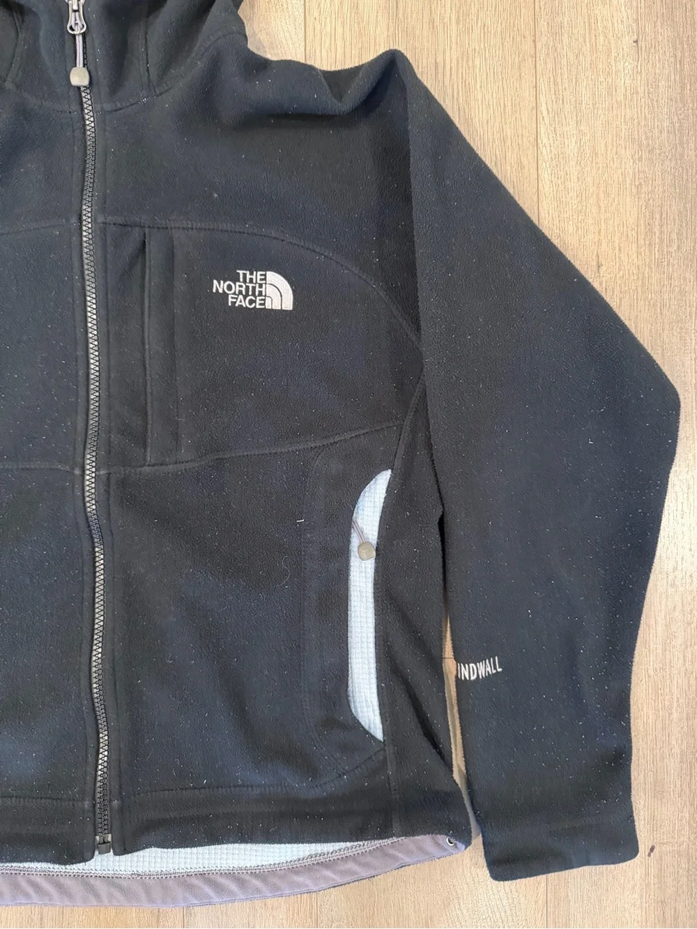 The North Face Black Fleece Hoodie with Light Gray Lining